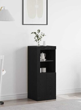 VidaXL LED Sideboard Zwart 41 x 37 x 100 cm Bewerkt hout