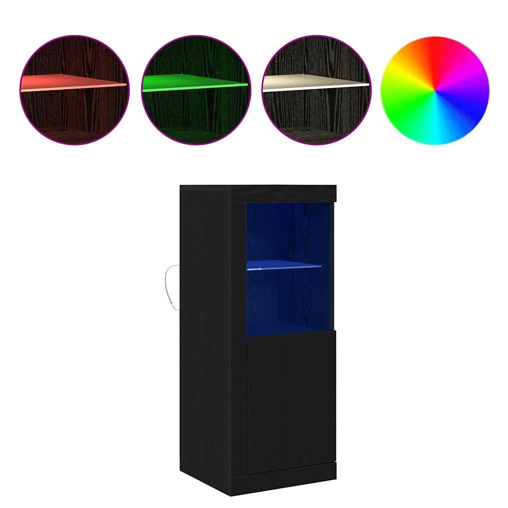 VidaXL LED Sideboard Zwart 41 x 37 x 100 cm Bewerkt hout