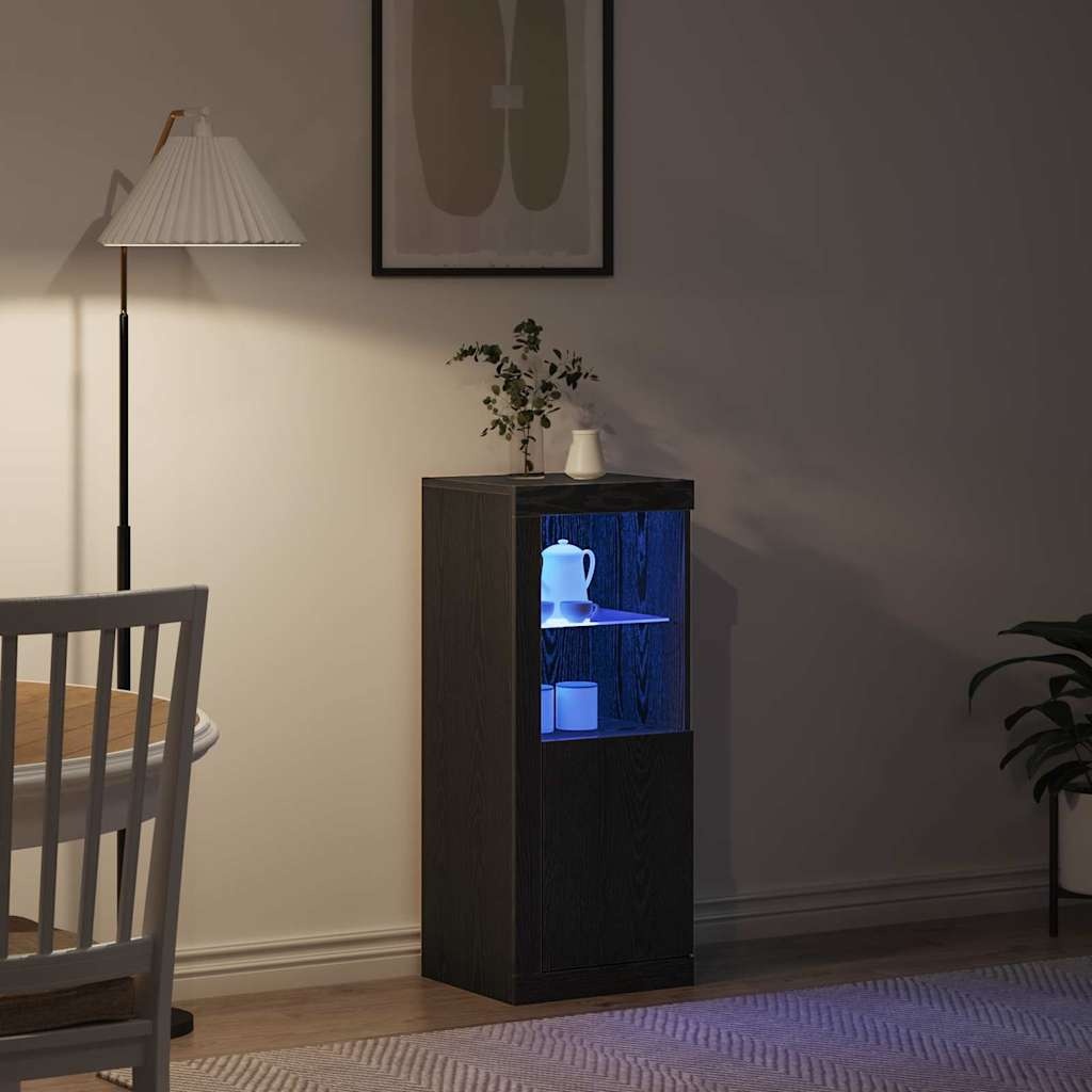 VidaXL LED Sideboard Zwart 41 x 37 x 100 cm Bewerkt hout