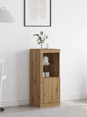 VidaXL LED Sideboard Bruin 41 x 37 x 100 cm Bewerkt hout