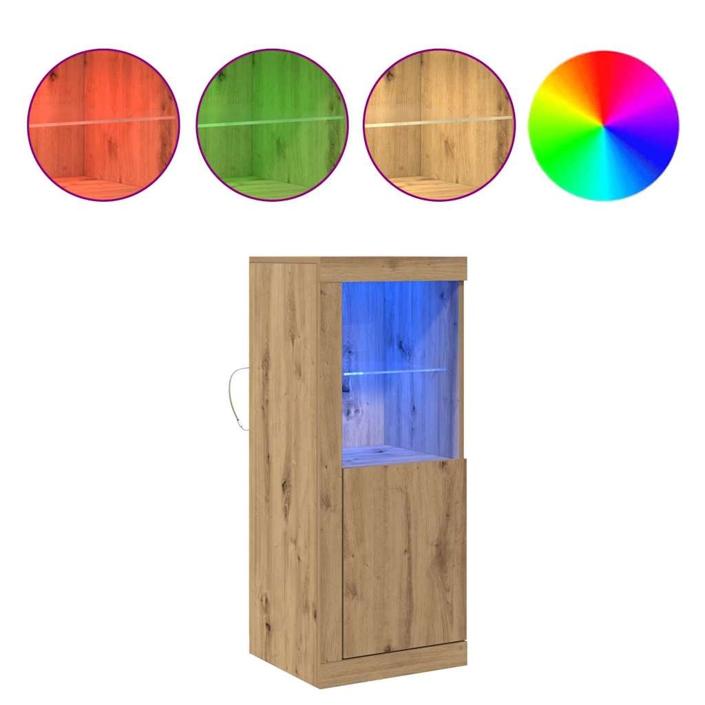 VidaXL LED Sideboard Bruin 41 x 37 x 100 cm Bewerkt hout