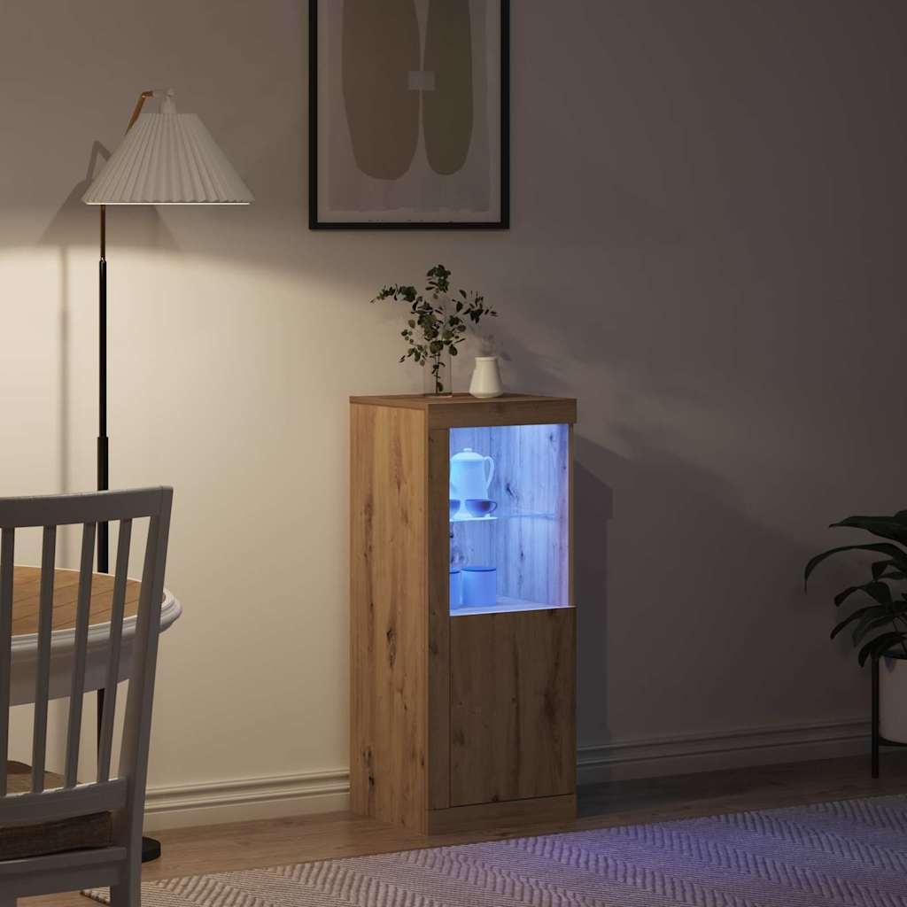 VidaXL LED Sideboard Bruin 41 x 37 x 100 cm Bewerkt hout