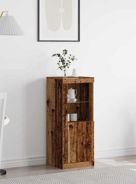 VidaXL LED Sideboard Bruin 41 x 37 x 100 cm Bewerkt hout