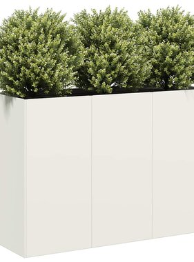 VidaXL Plantenbak 120x40x80 cm koudgewalst staal wit