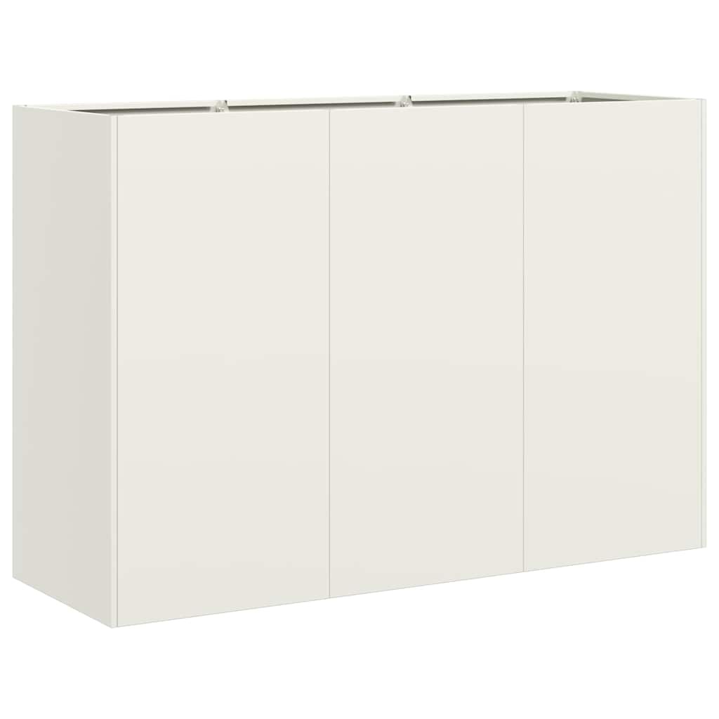 VidaXL Plantenbak 120x40x80 cm koudgewalst staal wit
