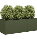 VidaXL Plantenbak 120x40x40 cm koudgewalst staal olijfgroen