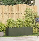 VidaXL Plantenbak 120x40x40 cm koudgewalst staal olijfgroen