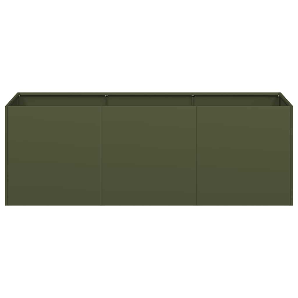 VidaXL Plantenbak 120x40x40 cm koudgewalst staal olijfgroen