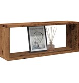 VidaXL Wandschappen kubus 2 st 60x15x23 cm bewerkt hout oud houtkleur