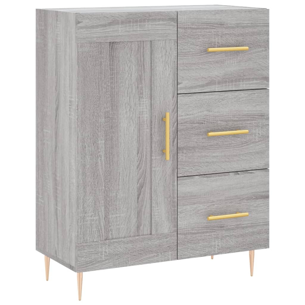 VidaXL Dressoir 69,5x34x90 cm bewerkt hout grijs sonoma eikenkleurig