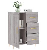 VidaXL Dressoir 69,5x34x90 cm bewerkt hout grijs sonoma eikenkleurig