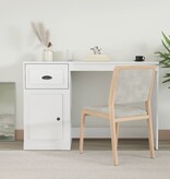 VidaXL Bureau met lade 115x50x75 cm bewerkt hout hoogglans wit