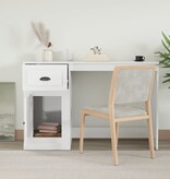 VidaXL Bureau met lade 115x50x75 cm bewerkt hout hoogglans wit