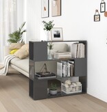 VidaXL Boekenkast/kamerscherm 100x24x94 cm hoogglans grijs