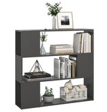 VidaXL Boekenkast/kamerscherm 100x24x94 cm hoogglans grijs
