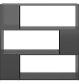 VidaXL Boekenkast/kamerscherm 100x24x94 cm hoogglans grijs