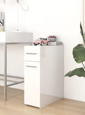 VidaXL Apothekerskast 20x45,5x60 cm bewerkt hout hoogglans wit