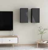 VidaXL Tv-meubelen 2 st 30,5x30x60 cm bewerkt hout hoogglans grijs