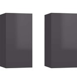 VidaXL Tv-meubelen 2 st 30,5x30x60 cm bewerkt hout hoogglans grijs
