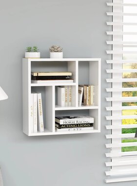 VidaXL Wandschap 45,1x16x45,1 cm bewerkt hout hoogglans wit