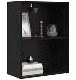 VidaXL Boekenkast Zwart Eiken 60 x 30 x 76.5 cm Bewerkt hout