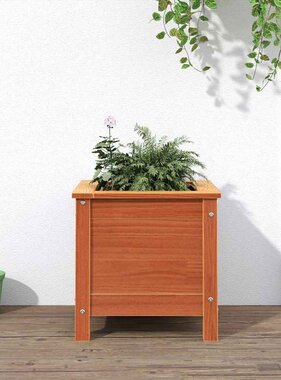 VidaXL Tuin Bloempot Wasbruin 40 x 40 x 39 cm Massief grenenhout