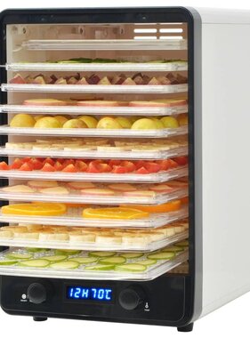 VidaXL Voedseldroger met 10 lades 550 W wit