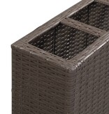 VidaXL Plantenbak verhoogd met 4 potten 80x22x79 cm poly rattan bruin