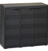 VidaXL Tuinkast met 2 schappen zwart