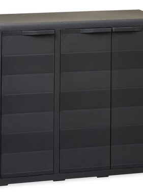 VidaXL Tuinkast met 2 schappen zwart