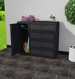 VidaXL Tuinkast met 2 schappen zwart
