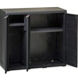 VidaXL Tuinkast met 2 schappen zwart