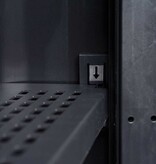 VidaXL Tuinkast met 3 schappen zwart en grijs