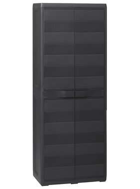 VidaXL Tuinkast met 3 schappen zwart