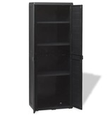 VidaXL Tuinkast met 3 schappen zwart