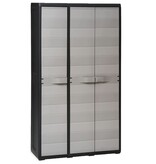 VidaXL Tuinkast met 4 schappen zwart en grijs