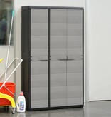 VidaXL Tuinkast met 4 schappen zwart en grijs