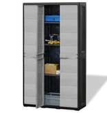 VidaXL Tuinkast met 4 schappen zwart en grijs