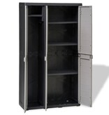 VidaXL Tuinkast met 4 schappen zwart en grijs