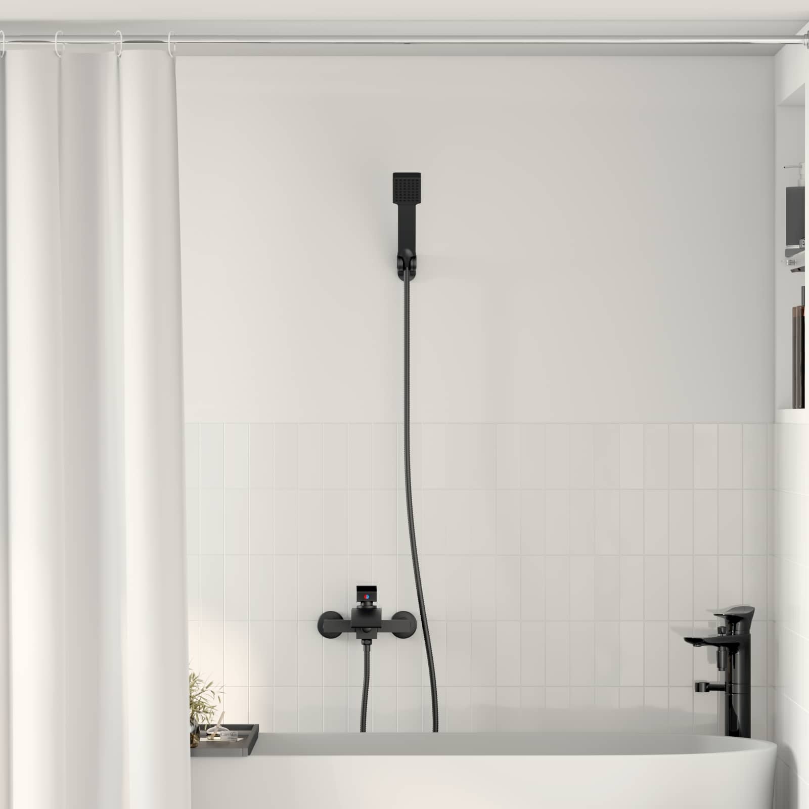 VidaXL Doucheset Zwart G 1 / 2 inch