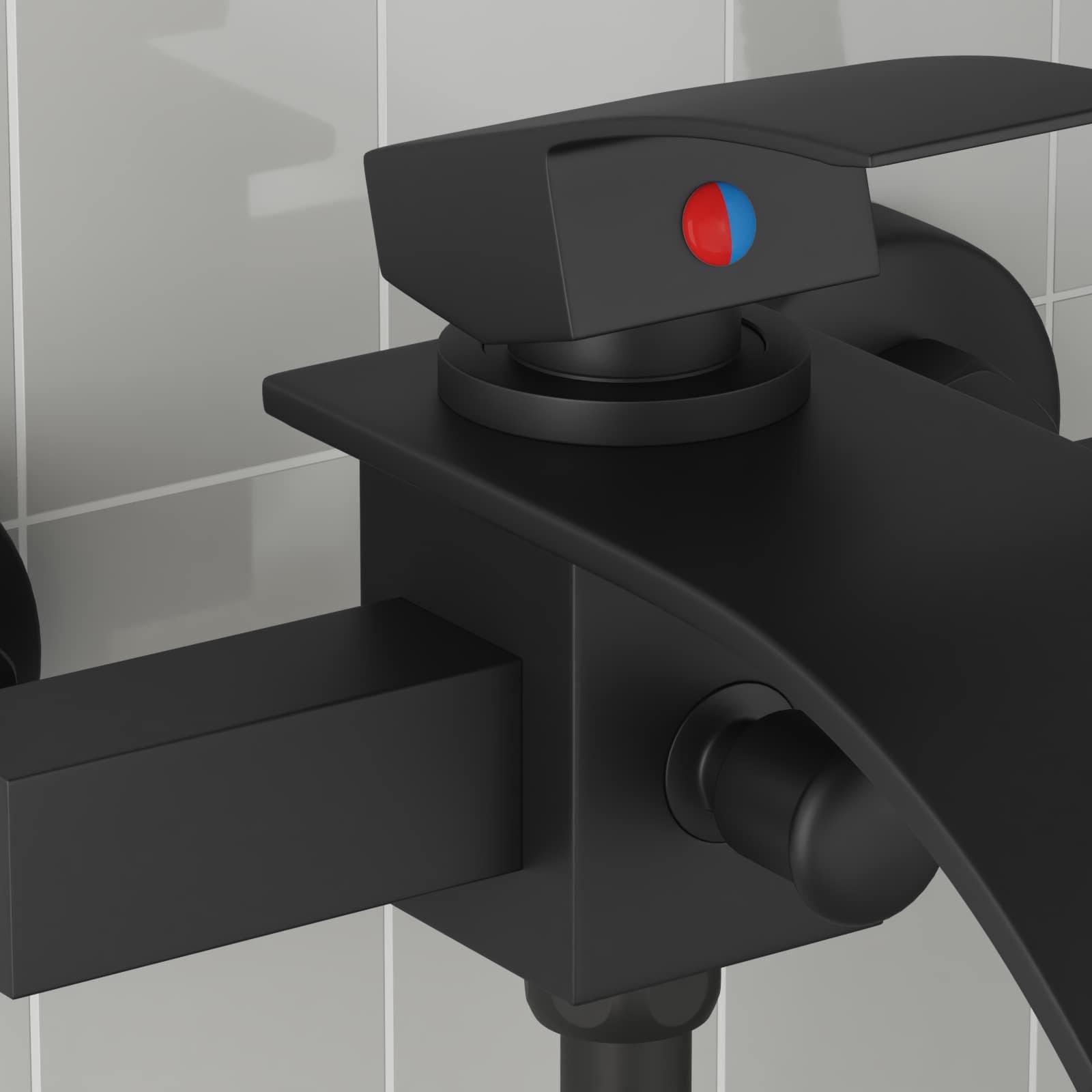 VidaXL Douchemengkraan Zwart G 1 / 2 inch