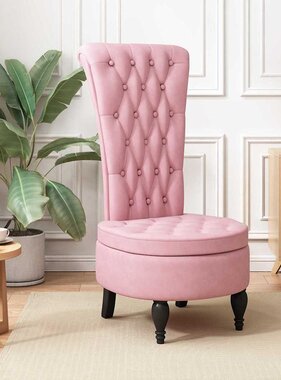 VidaXL HoogRugStoel Roze 56,5 x 70 x 110 cm Fluweel