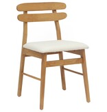 VidaXL Eetkamerstoel 2 pcs Natuurlijk en Licht Massief Rubberhout