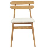 VidaXL Eetkamerstoel 2 pcs Natuurlijk en Licht Massief Rubberhout