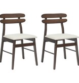 VidaXL Eetkamerstoel 2 pcs Lichtbruin en Licht Massief Rubberhout