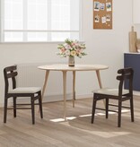 VidaXL Eetkamerstoel 2 pcs Lichtbruin en Licht Massief Rubberhout