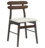 VidaXL Eetkamerstoel 2 pcs Lichtbruin en Licht Massief Rubberhout