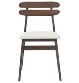 VidaXL Eetkamerstoel 2 pcs Lichtbruin en Licht Massief Rubberhout