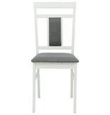 VidaXL Eetkamerstoel 2 pcs Wit en Grijs Massief Rubberhout