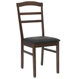 VidaXL Eetkamerstoel 2 pcs Lichtbruin en Zwart Massief Rubberhout